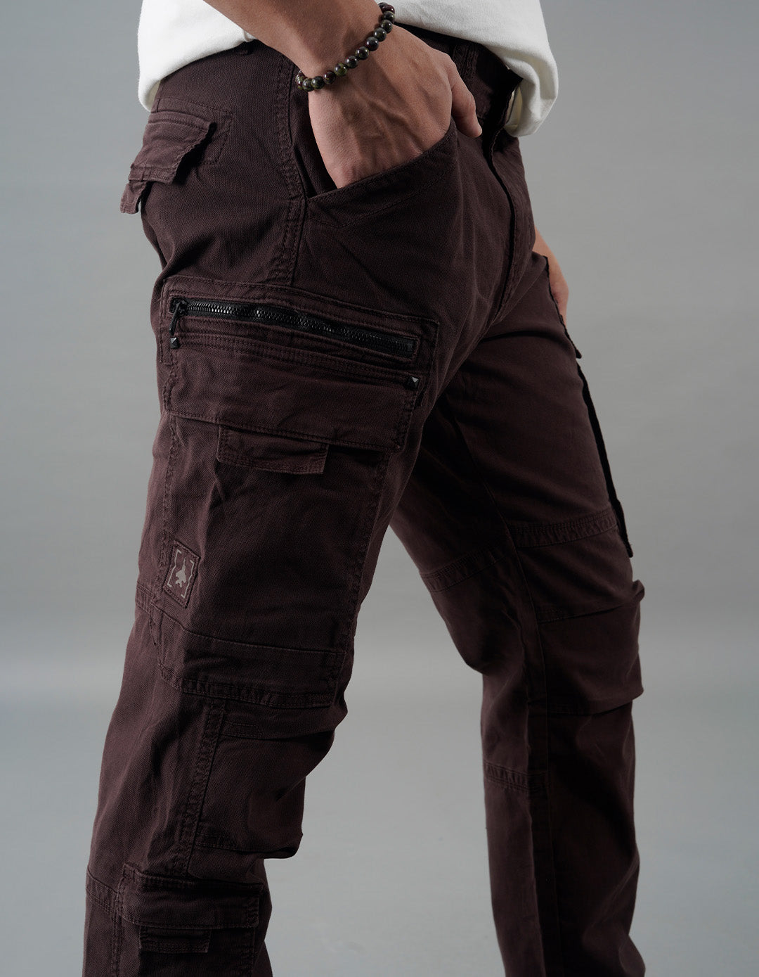 Brown Slim Fit Cargo Pant